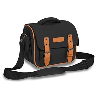 PEDEA DSLR cameratas, vintage, cameratas, reflexcamera, regenbescherming, waterdicht, schouderriem en vakken voor accessoires, maat XL, zwart