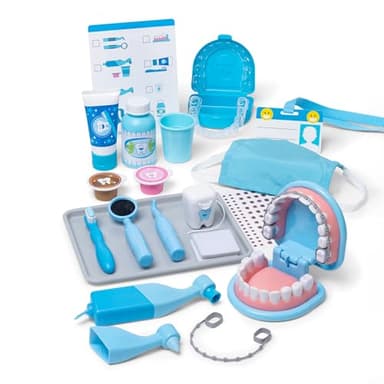 Melissa & Doug Super Smile Tandartsset voor kinderen, rollenspel, tandartsspeelgoed voor kinderen, educatief speelgoed, cadeau voor meisjes en jongens van 3, 4, 5, 6, 7 jaar