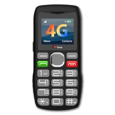 TTfone TT890 4G-telefoon voor senioren, eenvoudig te bedienen mobiele telefoon met grote toetsen, noodknop, USB-C-opladen, bluetooth, camera, ontgrendeld