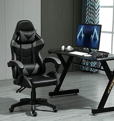 mcc direct Ergonomische bureaustoel, draaibaar, gamingstoel (grijs)