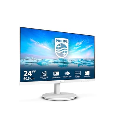 Philips 241V8AW - 24 inch FHD monitor, luidspreker (1920 x 1080, 75 Hz, VGA, HDMI) wit